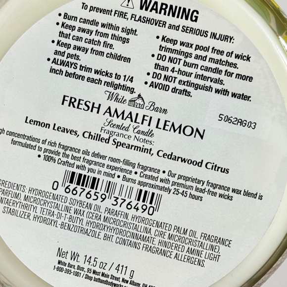 FRESH AMALFI LEMON 3 Wick Candle - Picture 3 of 3